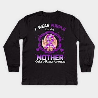 I Wear Purple For My Mother Crohn's Disease Awareness Kids Long Sleeve T-Shirt